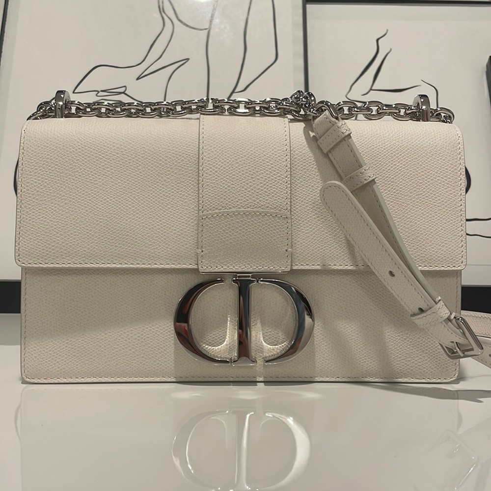 Dior white bag 30 Montaigne m lambskin